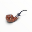 Pipa Ser Jacopo L1 Bent Apple in radica liscia con vera in argento e bocchino a sella nero.