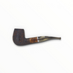 Pipa Talamona Revolution Mammuth 802 bent brandy rusticata scura con bocchino in metacrilato effetto mammut e ghiera.