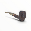Pipa Talamona Revolution Mammuth 802 bent brandy rusticata scura con bocchino striato effetto mammut e ghiera metallica