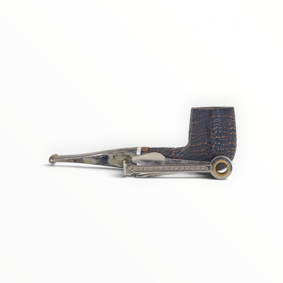 Pipa Talamona Revolution Mammuth 806 billiard sabbiata scura con bocchino in metacrilato striato effetto mammut