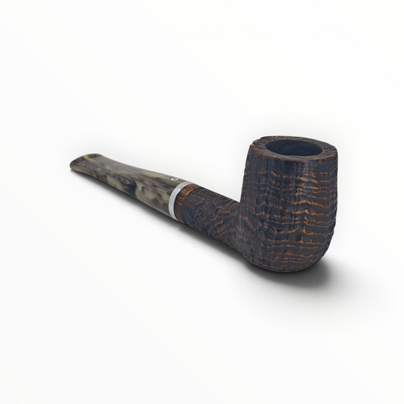 Pipa Talamona Revolution Mammuth 806 billiard sabbiata scura con bocchino in metacrilato striato effetto mammut