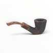 Pipa Talamona Revolution Wood 807 Bent Dublin in radica sabbiata scura con bocchino curvo in metacrilato marmorizzato.