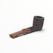 Pipa Talamona Revolution Wood Pot in radica sabbiata nera con anello in legno e bocchino in metacrilato marmorizzato