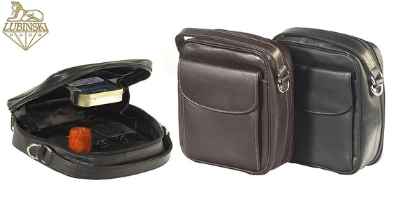 Lubinski cosmetic bag for 8 pipes and black nappa tobacco holder
