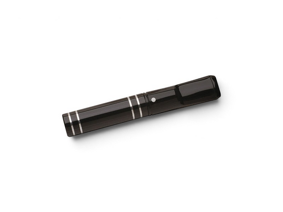 Bocchino per sigaretta Floppypipe WS Short in alluminio nero, design compatto ed elegante con finiture metalliche.