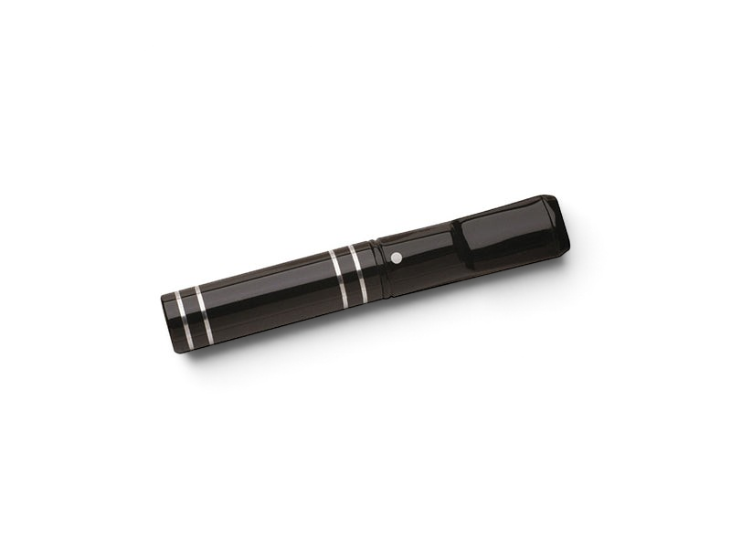 Bocchino per sigaretta Floppypipe WS Short in alluminio nero, design compatto ed elegante con finiture metalliche.
