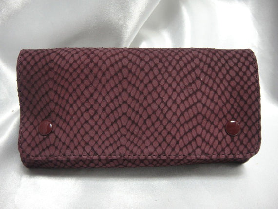 Portatabacco Floppy in vera pella Pitonata Made in Italy Granata