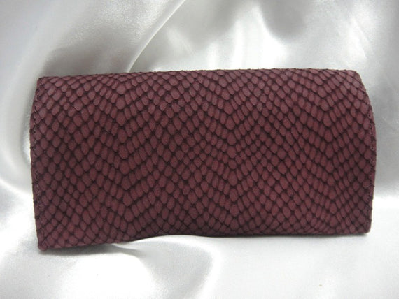 Portatabacco Floppy in vera pella Pitonata Made in Italy Granata