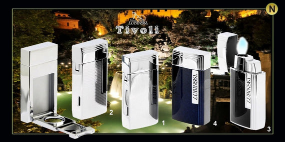 Accendino jet flame c/tagliasig Lubinski Tivoli Blu