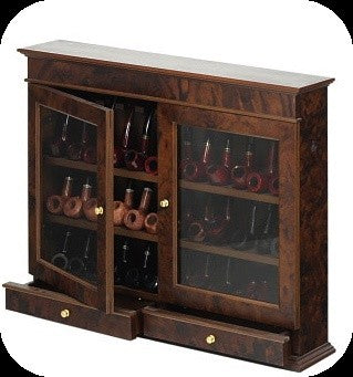 Vetrina radica noce 36 pipec/cass.62x51x15cm.