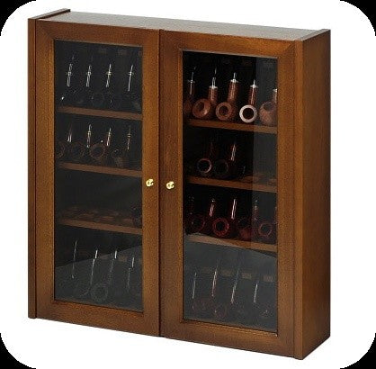 Vetrina in noce 48 posti 2 sportelli 59x60x15cm.