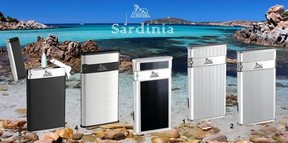 Accendino jet flame Lubinski Sardinia Satinato Banda nera