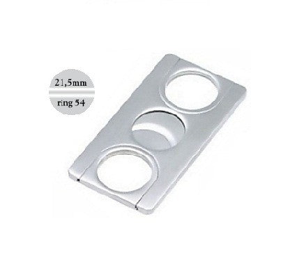 Tagliasigari bilama rettangolare piatto inox in busta pelle