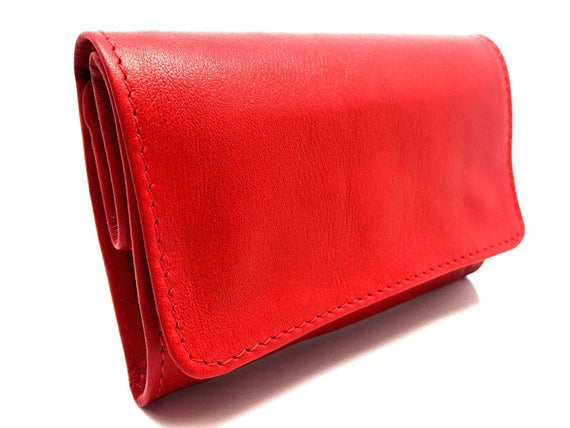 Nuovo Portatabacco Piccolo Floppy in pelle Rosso Fiamma