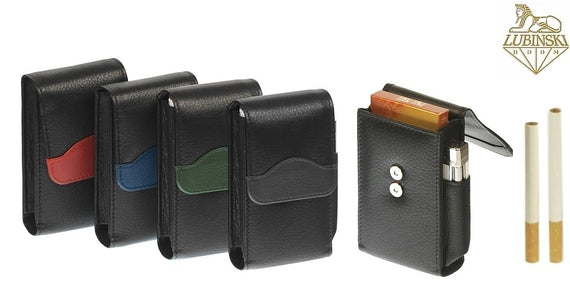 Portapacchetto e accendino in pele per Sigarette classiche 100's e slim