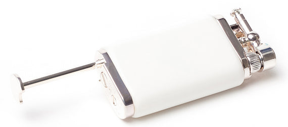 Accendino Corona Old Boy Metacrilato Bianco per pipa con Pigino