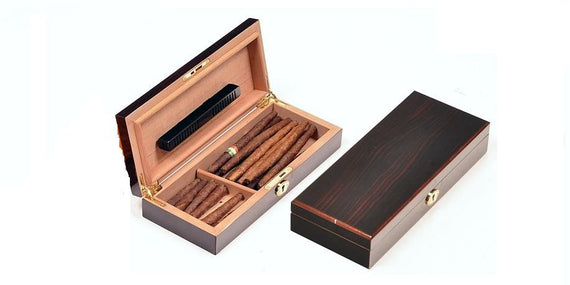 Scatola Umidificatrice per sigari in ebano