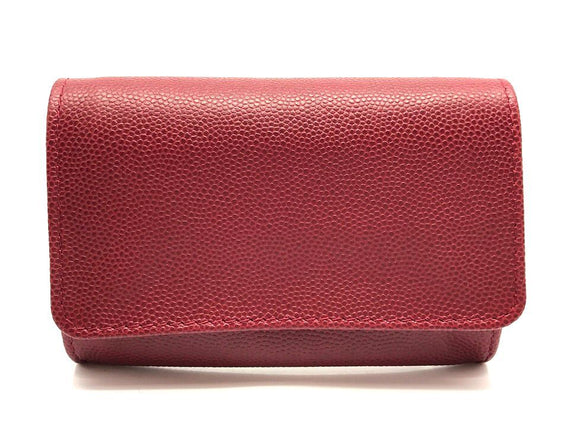 Nuovo Portatabacco Piccolo Floppy in pelle Grana di Riso Rosso