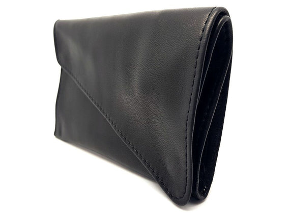 Portatabacco in vera pelle Medio con bottone Made in Italy