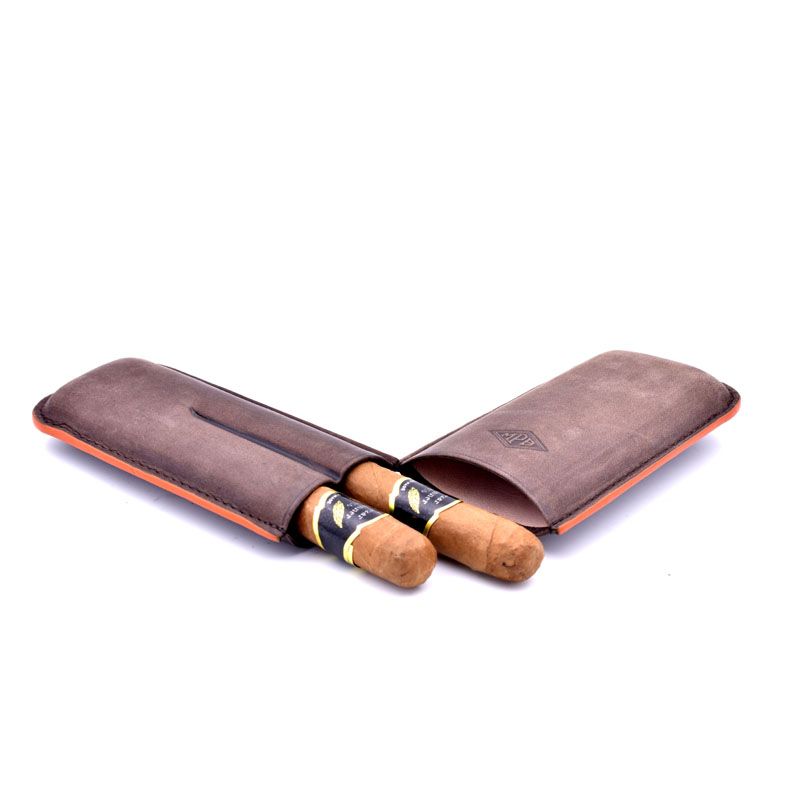 PORTA 2 SIGARI ROBUSTO IN CUOIO
