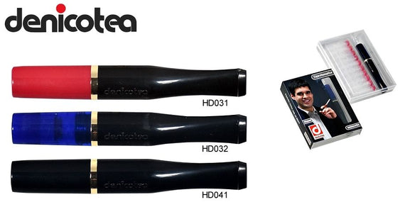 Denicotea Bocchino nero con ghiera dorata