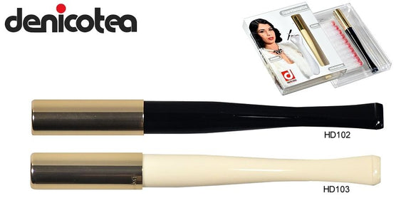 Denicotea Bocchino per sigarette Lady Liscio con espulsore  Nero e Dorato