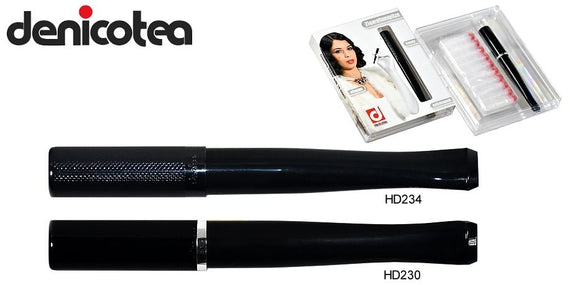 Denicotea Bocchino per sigarette Lady Liscio con espulsore Nero con veretta diamantata