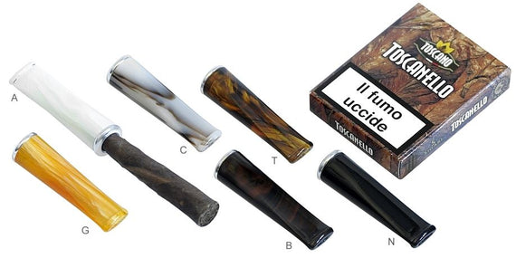 Bocchino per toscano metacrilato con salvafuoco in alluminio