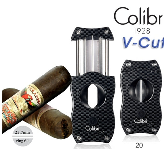 Spuntasigari V Colibri f.carbonio nero ring gauge 64