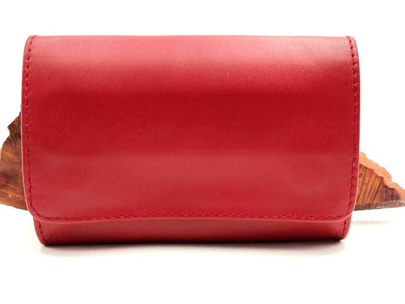 Nuovo Portatabacco Piccolo Floppy in pelle Amaranto