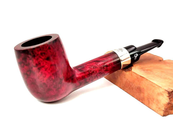 Pipa Peterson Classic Series Sterling Silver 53 Stubby Billiard Rossa Liscia Silver Band 925 Palatale
