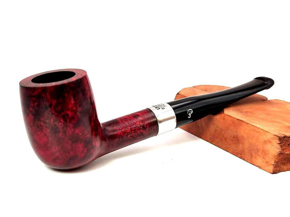Pipa Peterson Classic Series Sterling Silver 15 Billiard Rossa Liscia Silver Band 925 Palatale
