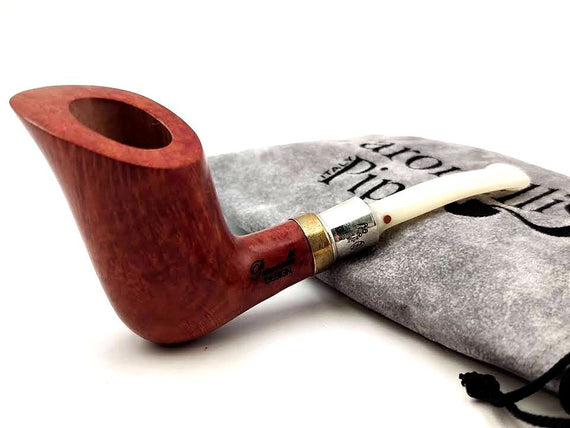 PIPA PARONELLI PIPE IN RADICA DESIGN LISCIA FREE HAND FATTA A MANO HAND MADE IN ITALY SIVER 925