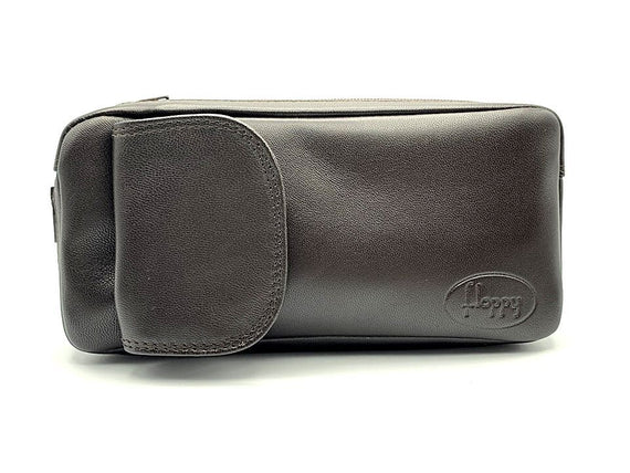 Borsello per 2 pipe e tabacco floppy T.moro in pelle italiana