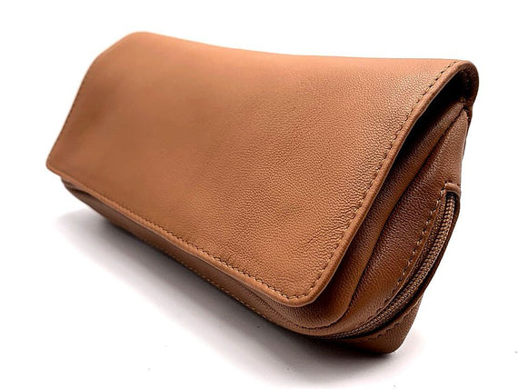 Borsello per 2 pipe e tabacco Avana in vera pelle made in italy 2020