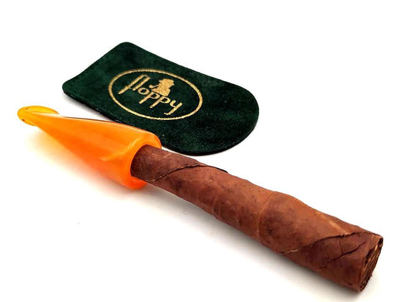 Bocchino in metacrilato per toscano con astuccio in tessuto