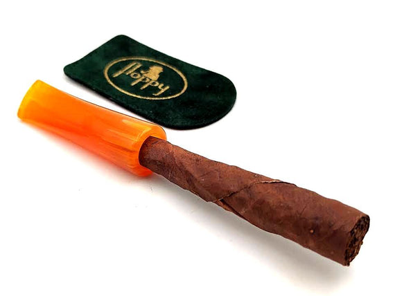 Bocchino in metacrilato per toscano con astuccio in tessuto