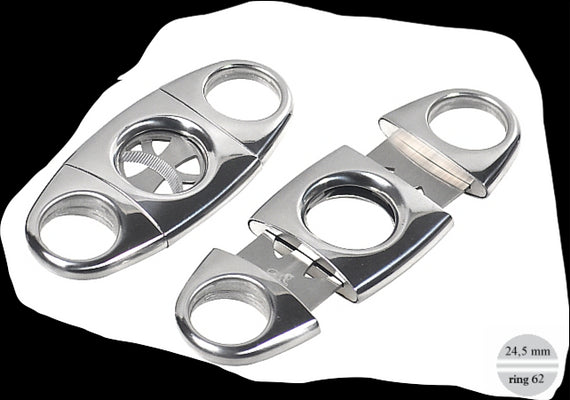 Tagliasigari Lubinski bilama "cut out" arrotondato cromo lame dentellate Ring 62 / 24,5 mm