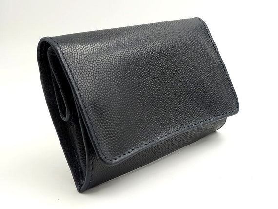 Nuovo Portatabacco Piccolo Floppy in pelle Grana di Riso Blu