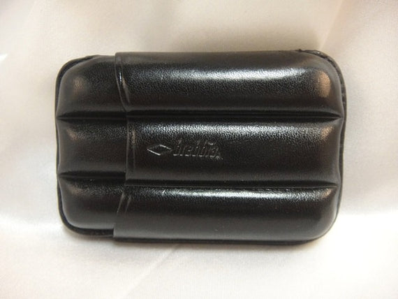 Portasigari in pelle per 3 toscani ammezzati nero