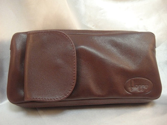 Borsello per 2 pipe e tabacco floppy Bordè  in pelle italiana