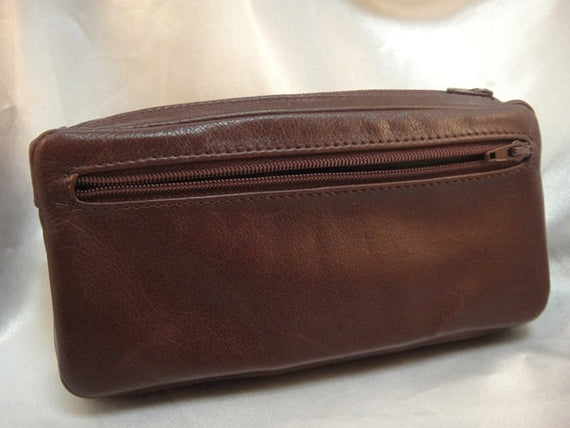 Borsello per 2 pipe e tabacco floppy Bordè  in pelle italiana