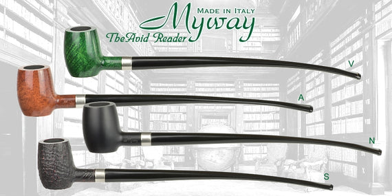 Pipa MYWAY The Avid Reader Churchwarden Barrel Stand Up
