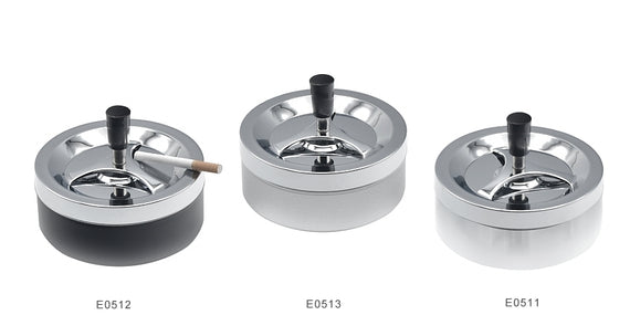 Posacenere a molla grande metallo cm.14 cromo/Argento Satinato