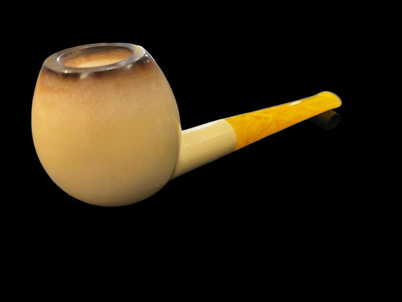 Pipa LUBINSKI Meerschaum in schiuma di mare Jumbo Apple Liscia Affumicata