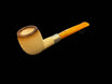 LUBINSKI Meerschaum pipe in meerschaum Smooth Smoked Apple with silver ferrule