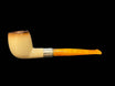 LUBINSKI Meerschaum pipe in meerschaum Smooth Smoked Apple with silver ferrule