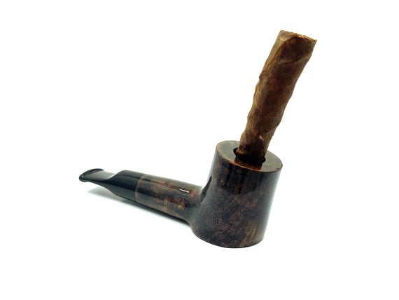 Pipa per sigaro Toscano Poker Esclusiva Floppy Filtro 9 mm Liscio Nero Sfumato