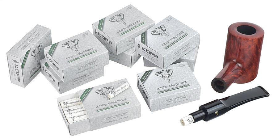 White Elephant Natural Meerschaum Box da 40 filtri 9mm – Floppypipe