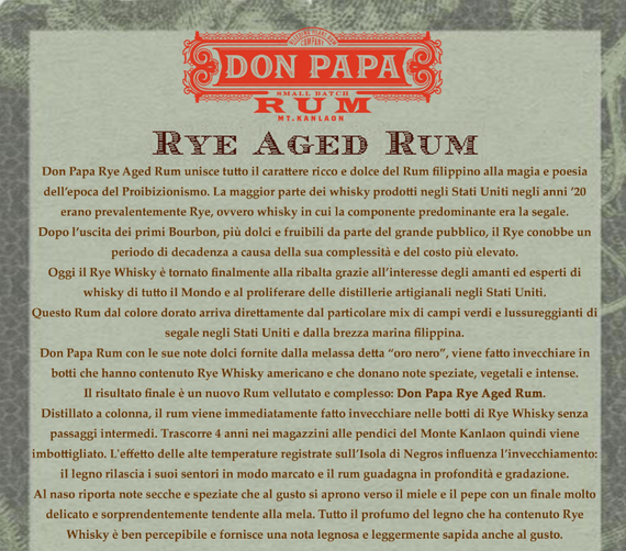 DON PAPA RYE AGED RUM  - Astucciato